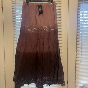 Burgundy BOHO Hippy Skirt